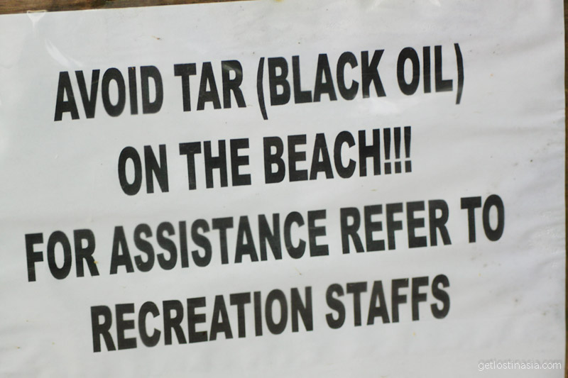 tar, oil on the beach :(